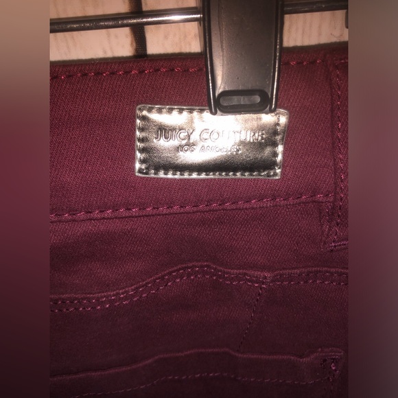 Womens Juicy Couture jeans Sz 8 Maroon Flaunt It Stretch Denim Y2K Preppy - Picture 7 of 8